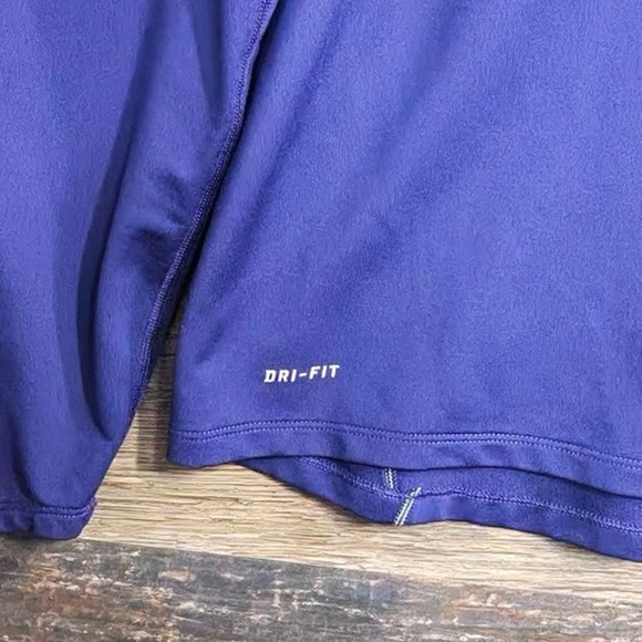 Nike Dri-Fit Purple Quarter Zip Long Sleeve Top - Picture 7 of 8